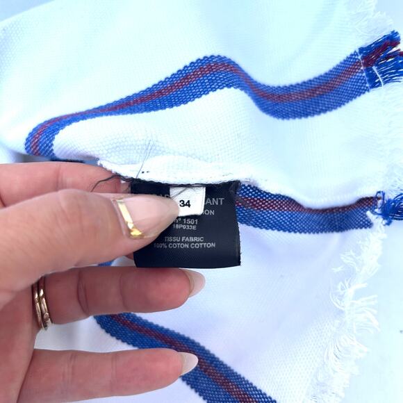 Isabel Marant Delia Denim White Jean Fringe Western Mini Skirt 2 Festival 34 - Picture 5 of 10